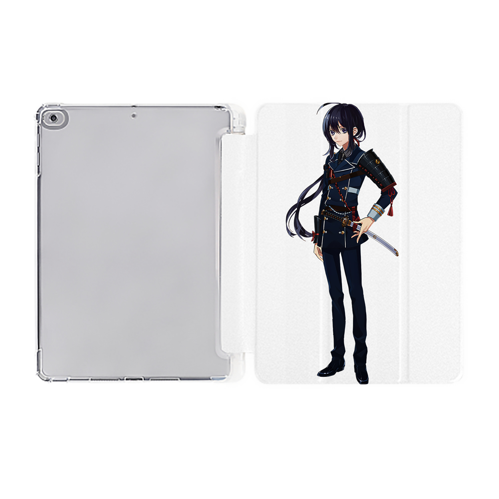 （画像用） 刀剣乱舞 Touken Ranbu IPad ケース ペン収納付き 三つ折りスタンド PUレザー×シリコン 対応機種9.5/10.5/10.9インチ